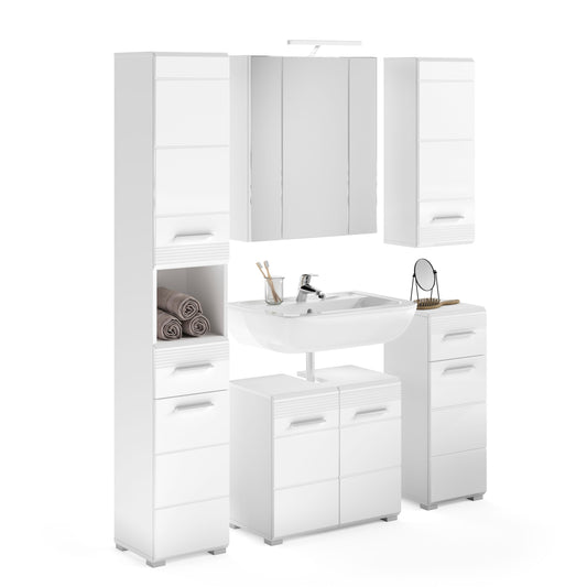 Ensemble de meubles de salle de bain Linus 5 pièces, éclairage inclus