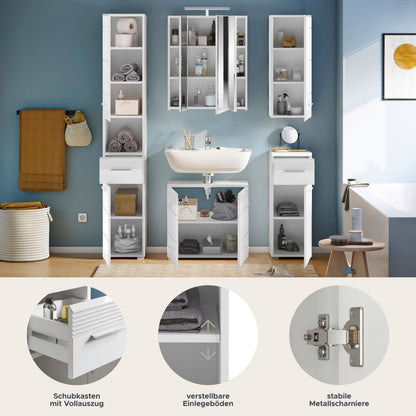 Ensemble de meubles de salle de bain Linus 5 pièces, éclairage inclus