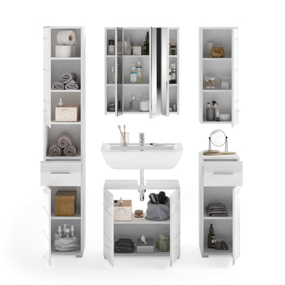 Ensemble de meubles de salle de bain Linus 5 pièces, éclairage inclus