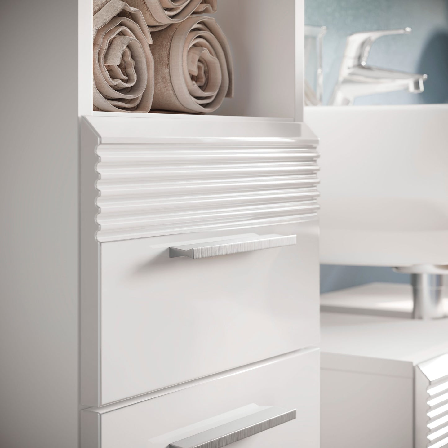Ensemble de meubles de salle de bain Linus 5 pièces, éclairage inclus