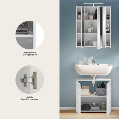 Ensemble de meubles de salle de bain Linus 2 pièces avec éclairage