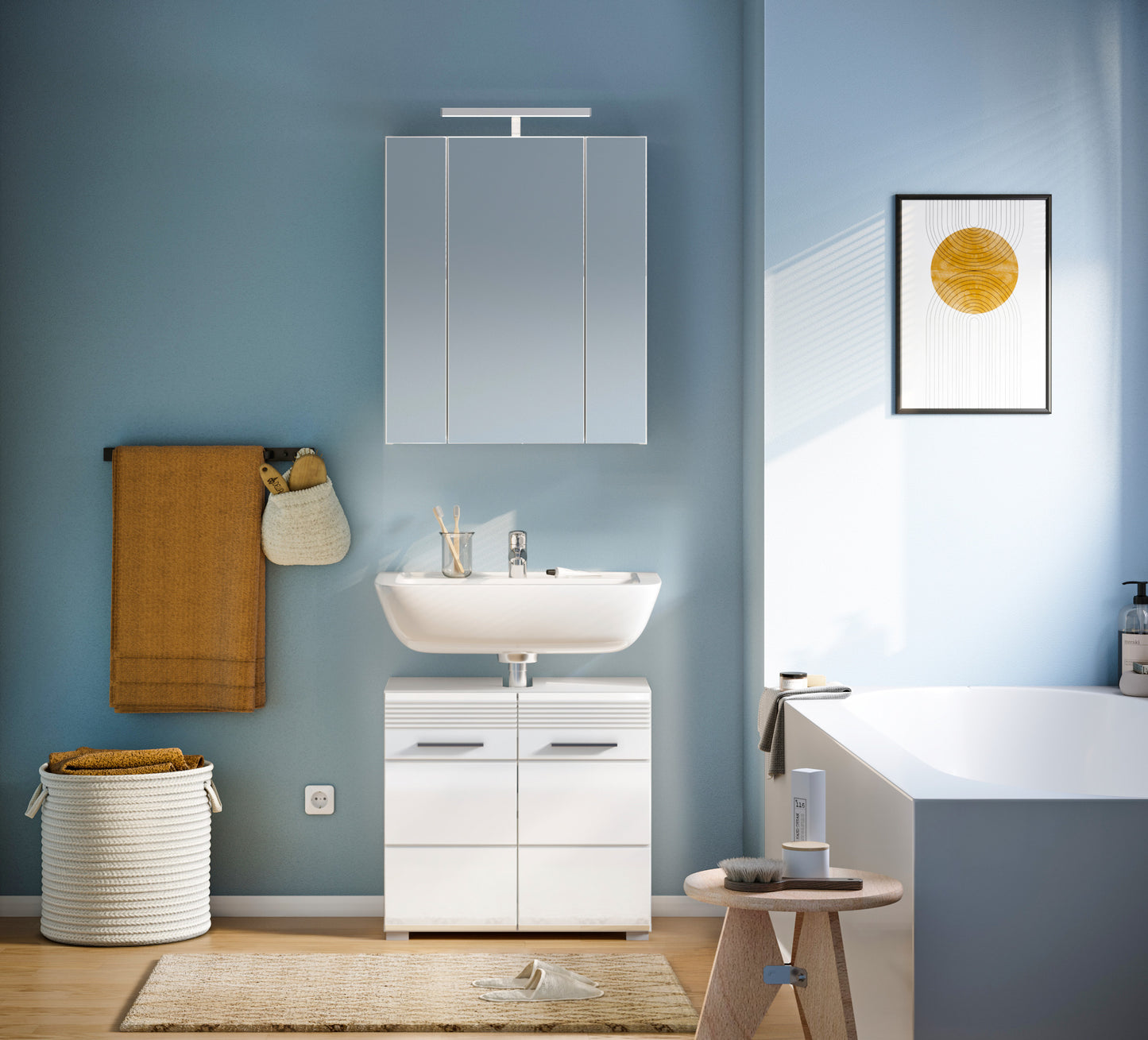 Ensemble de meubles de salle de bain Linus 2 pièces avec éclairage