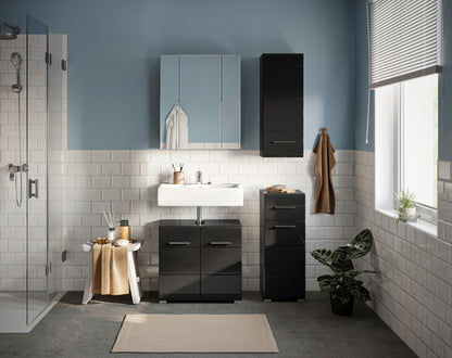 Homes & Jones Badezimmermöbel Set 4tlg. Hochglanz Front, Badezimmer-Set