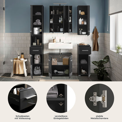 Ensemble de meubles de salle de bain Linus 5 pièces, éclairage inclus