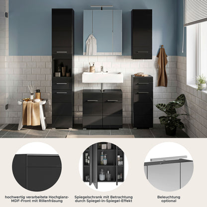 Ensemble de meubles de salle de bain Linus 5 pièces, éclairage inclus