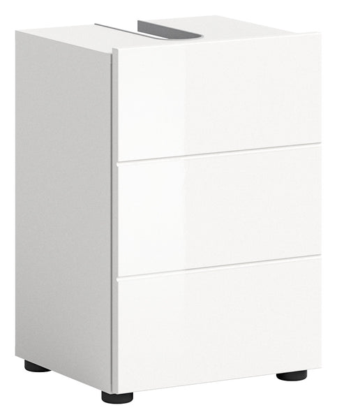 Waschbeckenunterschrank Vira 38x56x34 cm in weiß Hochglanz