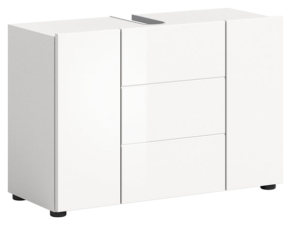Waschbeckenunterschrank Vira 82x56x34 cm in weiß Hochglanz