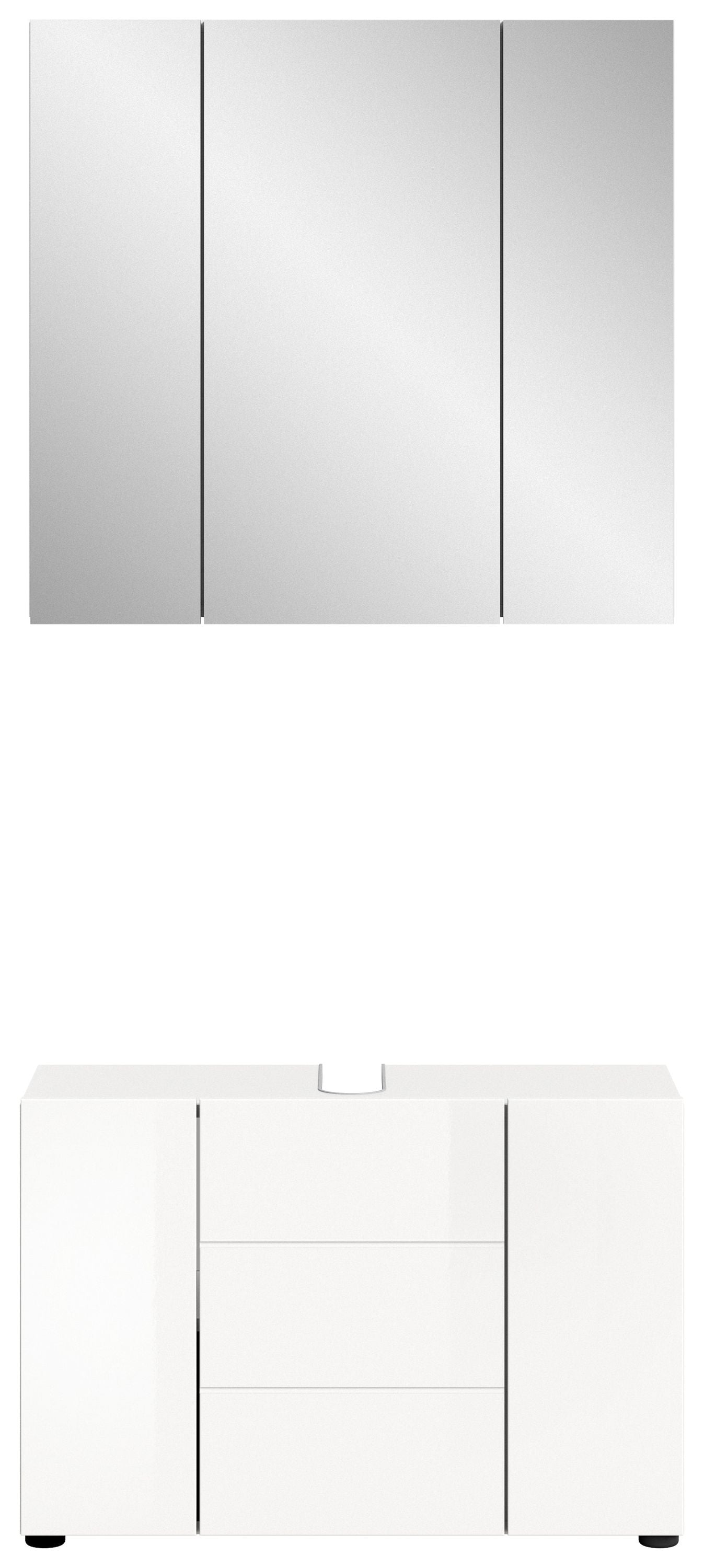 Combinaison de salle de bain Vira 82x190x34 cm éclairage inclus