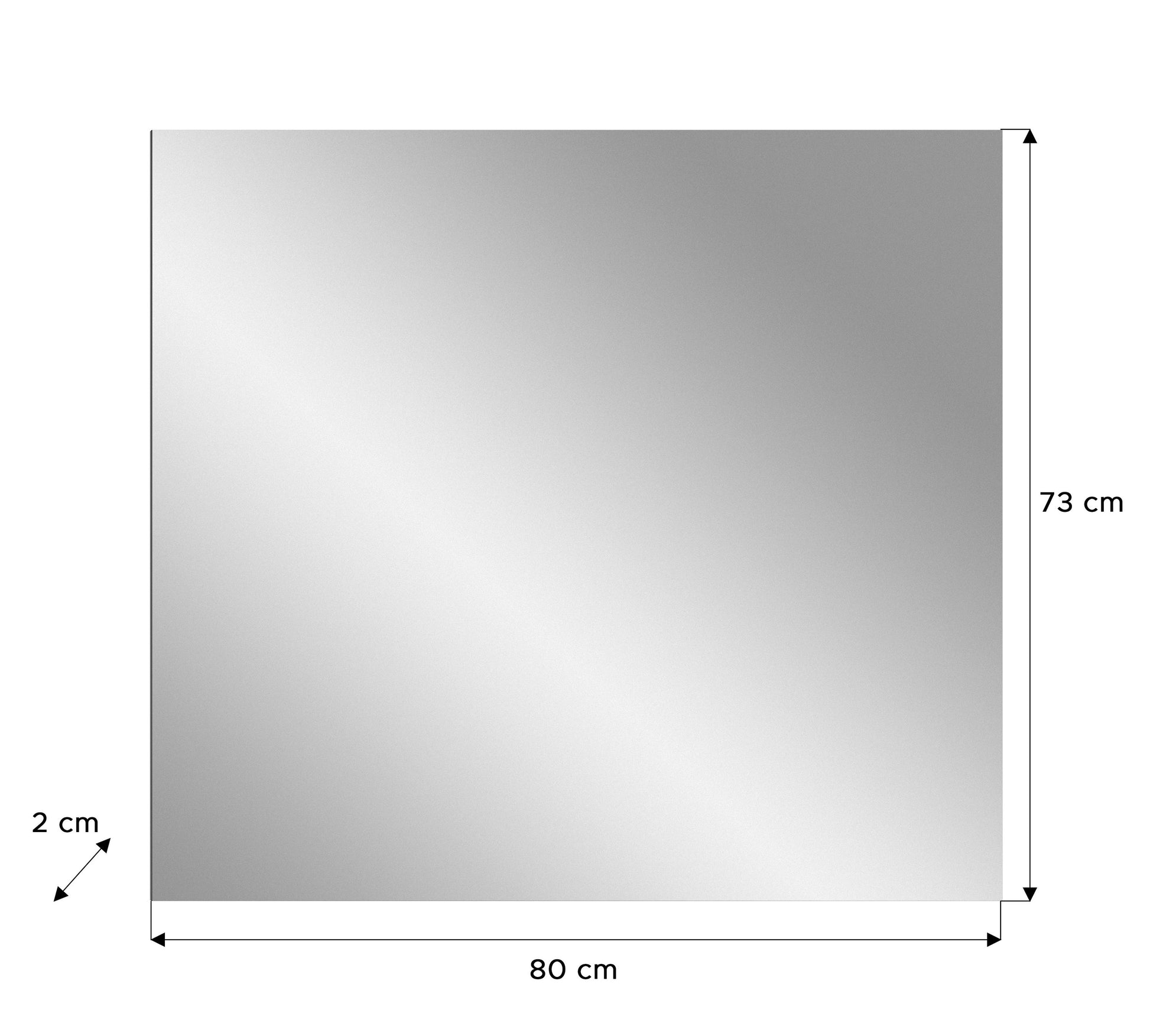 Garderobenschrank mit Spiegel: rechteckige Spiegelplatte, 80×73 cm