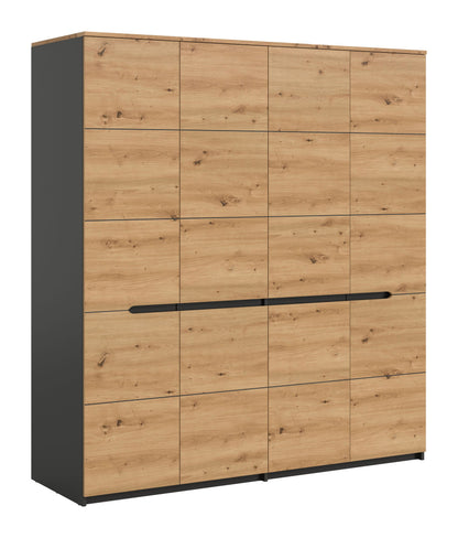 Homes & Jones Kleiderschrank 180 cm breit, Schlafzimmerschrank 4-türig