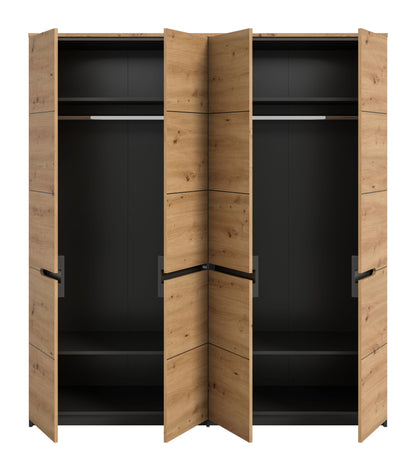Homes & Jones Kleiderschrank 180 cm breit, Schlafzimmerschrank 4-türig