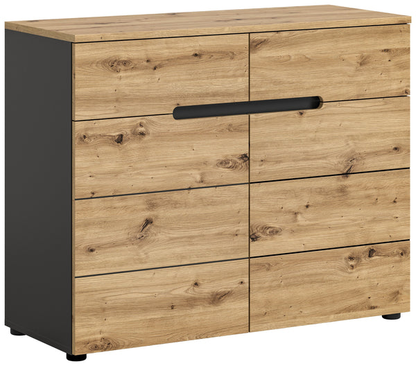 Kommode Canu in Artisan Nb und Basalt grau, ca. 100x81x40 cm