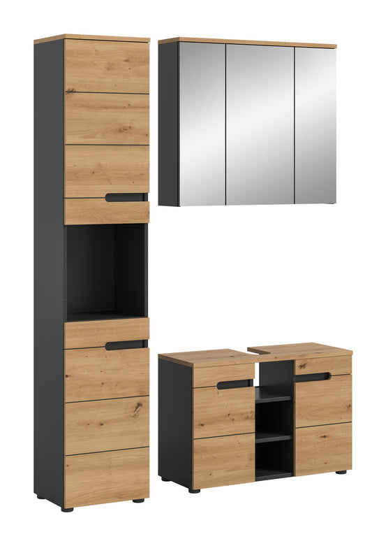 Ensemble de meubles de salle de bain Canu 3 pièces 133 x 193 x 34 cm