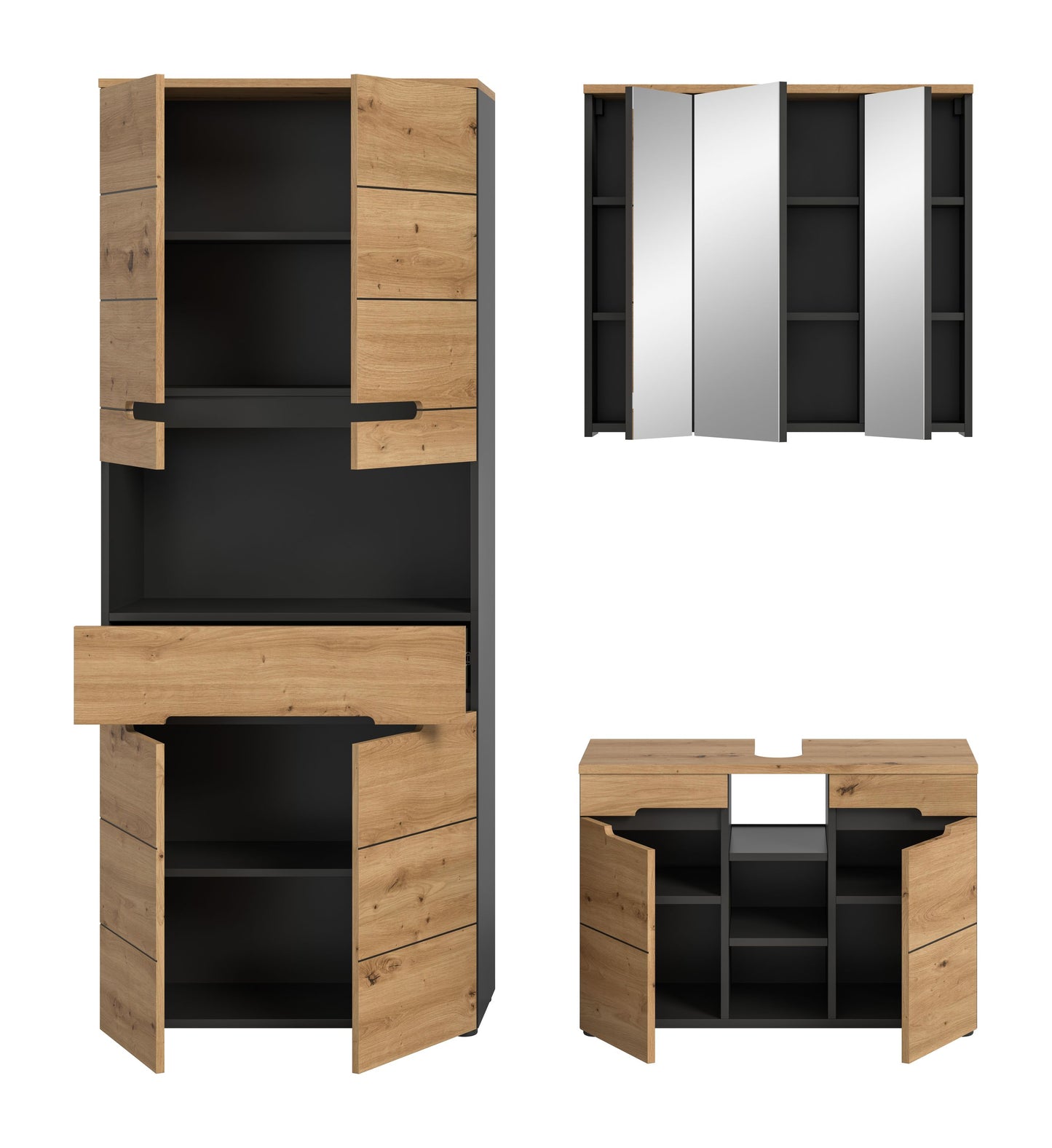 Ensemble de meubles de salle de bain 3 pièces Canu