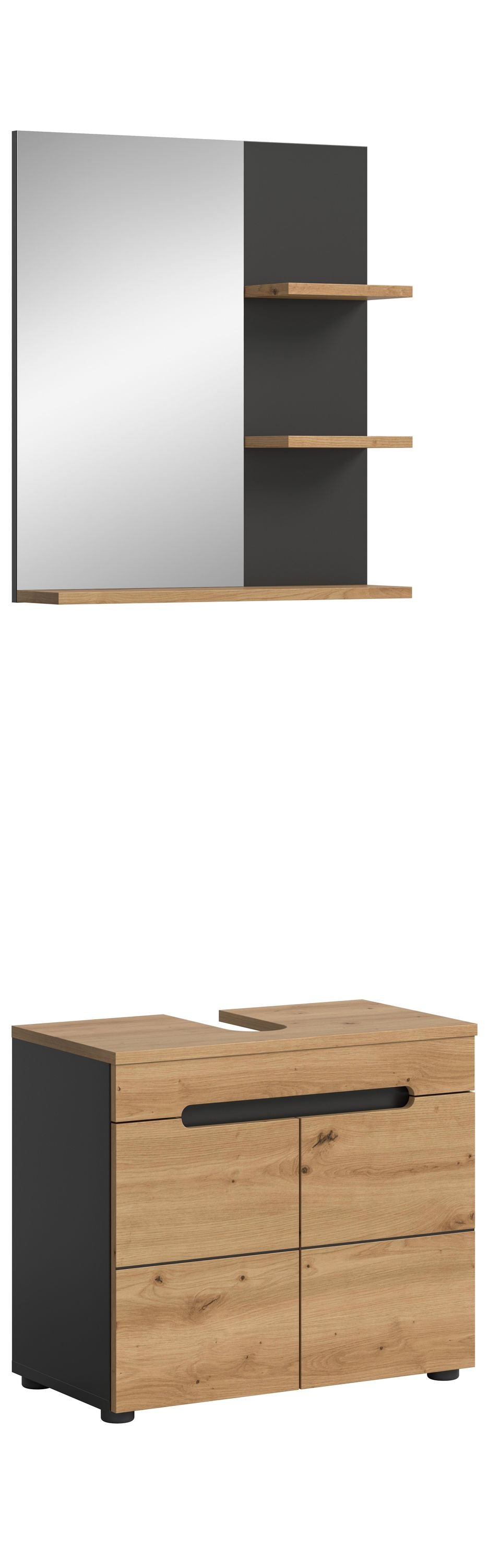 Ensemble de meubles de salle de bain Canu 2 pcs. 63x193x34 cm