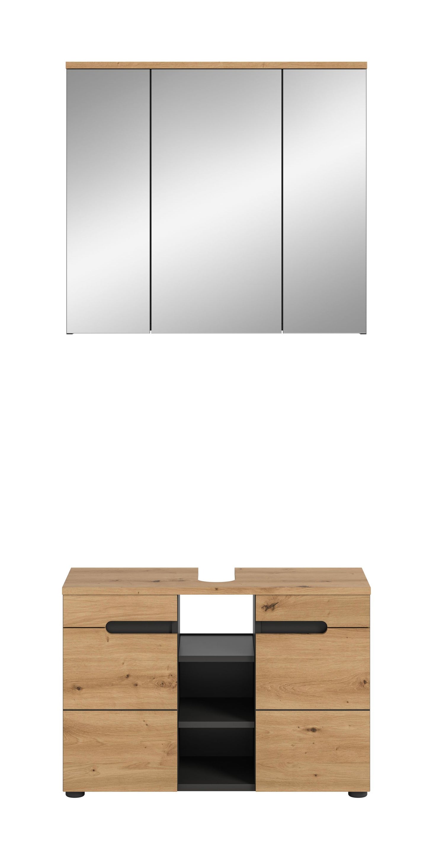 Ensemble de meubles de salle de bain Canu 2 pcs 80x193x34 cm