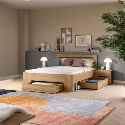 Sova Bedroom Set – Bed Frame 140x200 cm & 2 Bedside Tables
