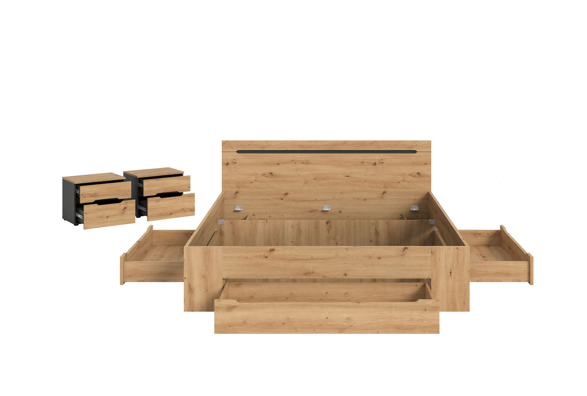 Bedroom Set Sova – Bed 180x200 with Storage & 2 Nightstands