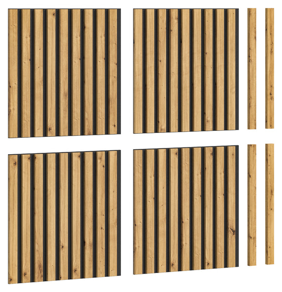 Akustikpaneel Silence in Artisan Eiche Nb., ca. 40x40x2 cm 4er Set