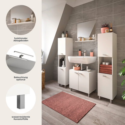 Homes & Jones Badezimmer Set 4tlg. Badmöbel hängend oder bodenstehend montierb.