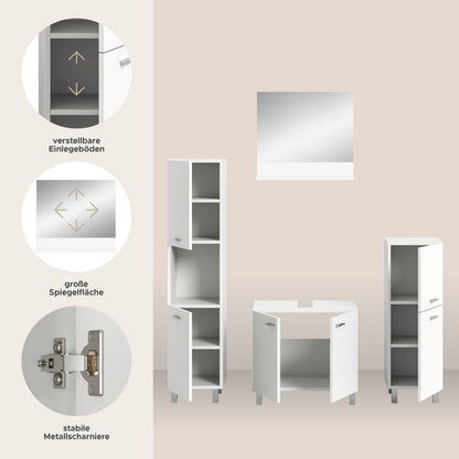 Homes & Jones Badezimmer Set 4tlg. Badmöbel hängend oder bodenstehend montierb.