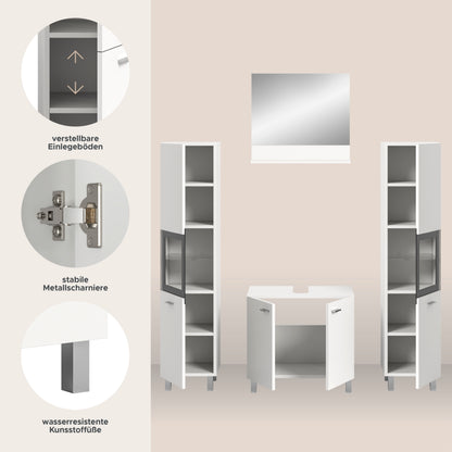 Homes & Jones Badezimmer Set 4tlg. Badmöbel hängend oder bodenstehend montierb.