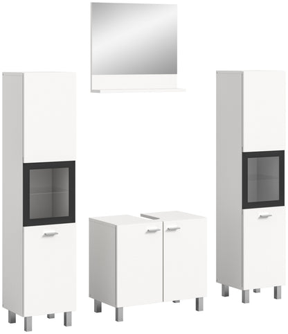 Homes & Jones Badezimmer Set 4tlg. Badmöbel hängend oder bodenstehend montierb.