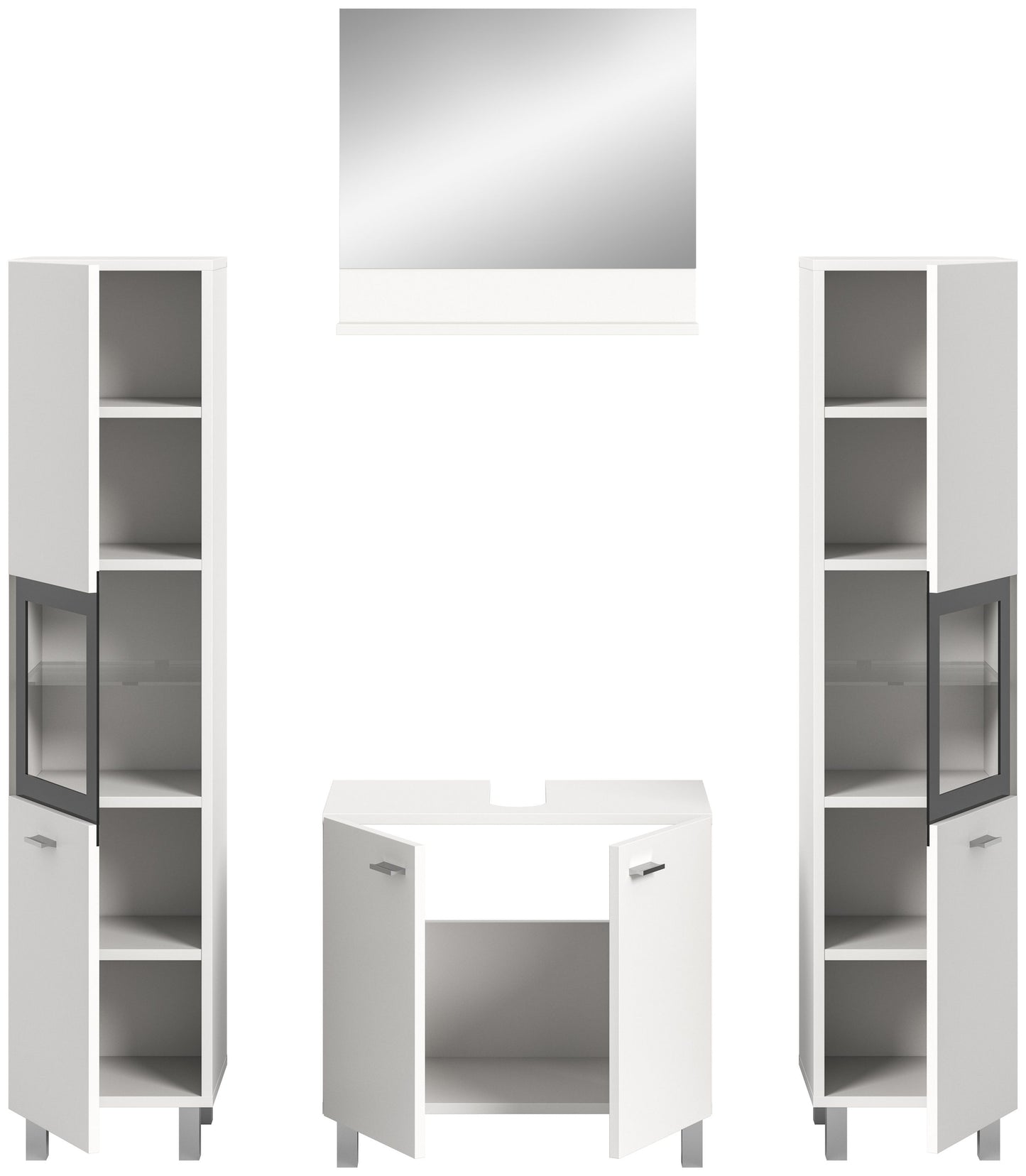 Homes & Jones Badezimmer Set 4tlg. Badmöbel hängend oder bodenstehend montierb.