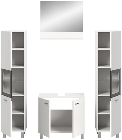 Homes & Jones Badezimmer Set 4tlg. Badmöbel hängend oder bodenstehend montierb.