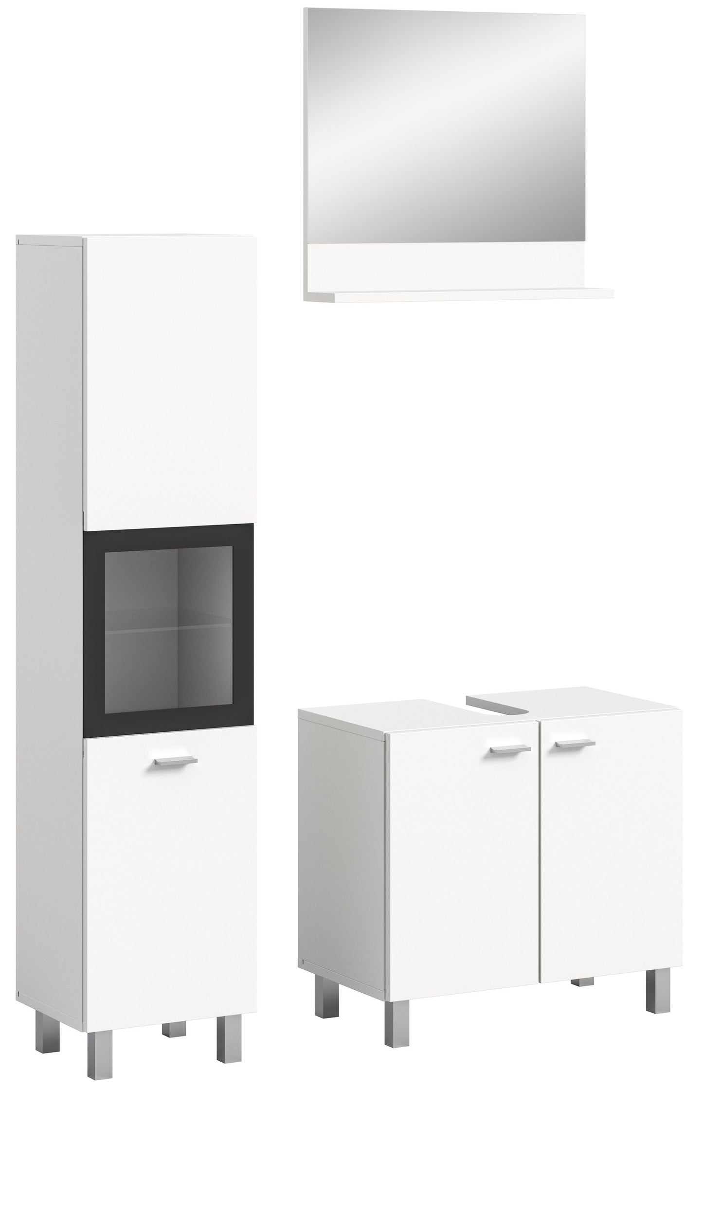 Homes & Jones Badezimmer Set 3tlg. Badmöbel hängend oder bodenstehend montierb.