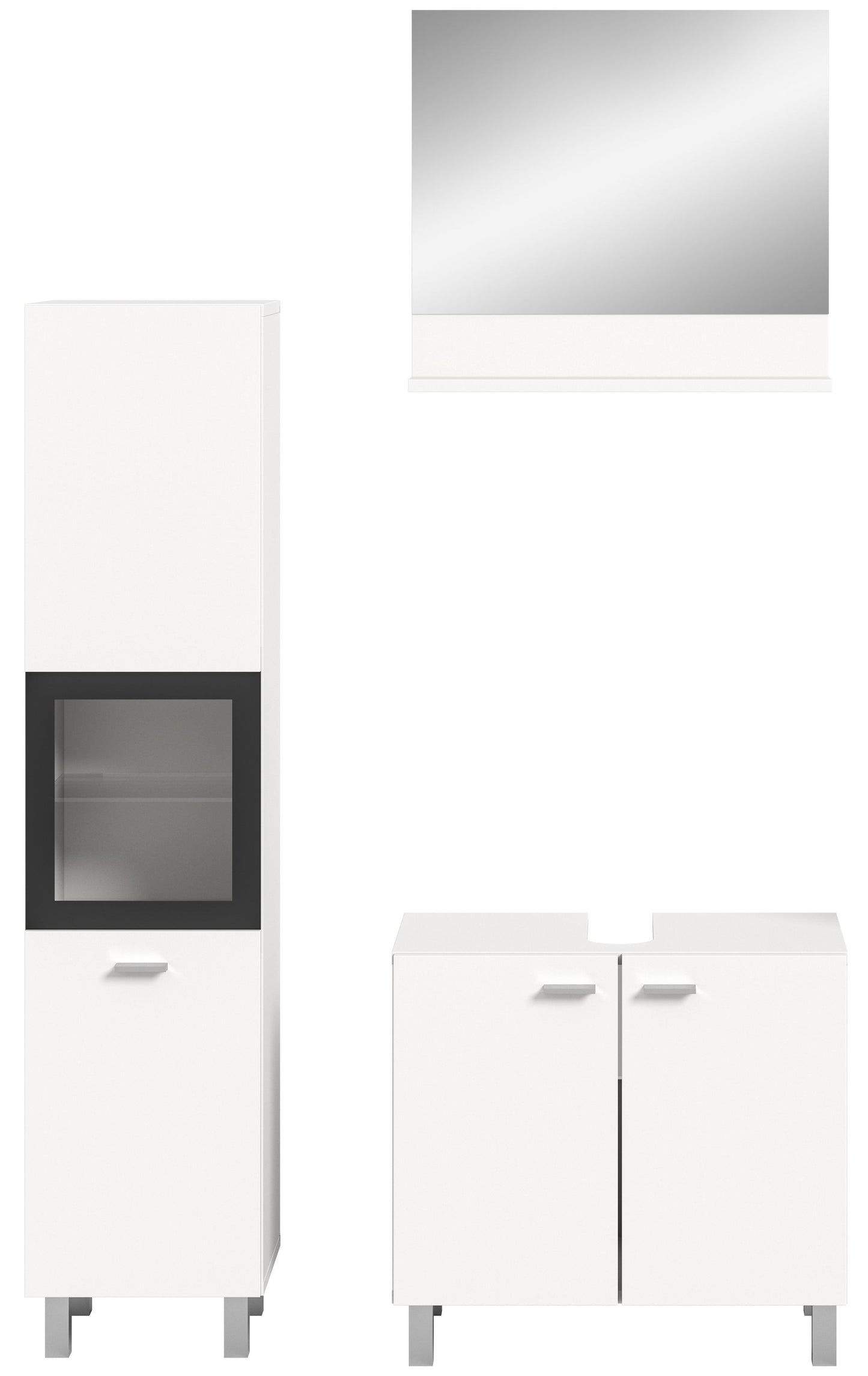 Homes & Jones Badezimmer Set 3tlg. Badmöbel hängend oder bodenstehend montierb.