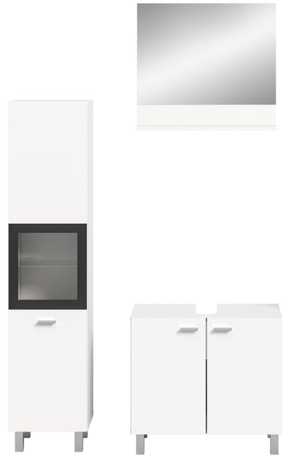 Homes & Jones Badezimmer Set 3tlg. Badmöbel hängend oder bodenstehend montierb.