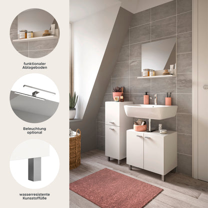Homes & Jones Badezimmer Set 4tlg. Badmöbel hängend oder bodenstehend montierb.