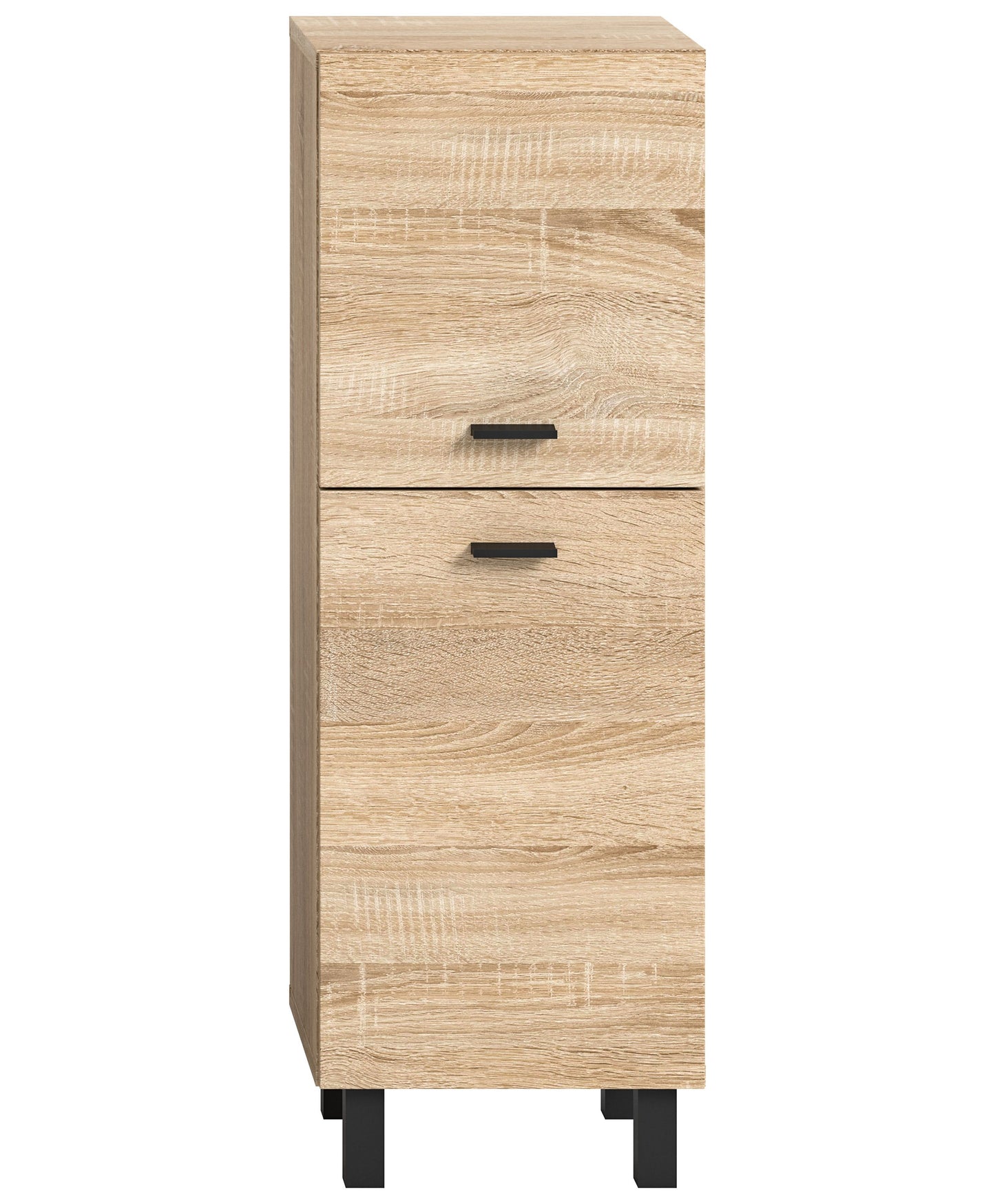 Badezimmerschrank mit 2 Schubfächern, Front Eiche Sonoma, stehende Montage