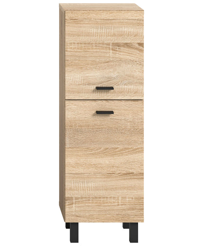 Badezimmerschrank mit 2 Schubfächern, Front Eiche Sonoma, stehende Montage