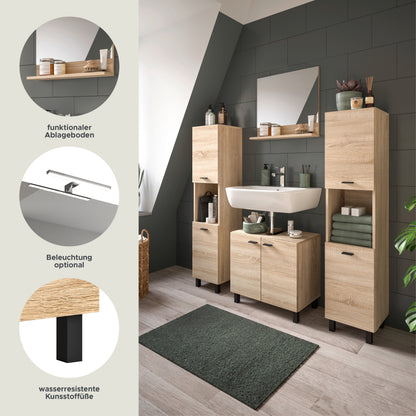 Homes & Jones Badezimmer Set 4tlg. Badmöbel hängend oder bodenstehend montierb.