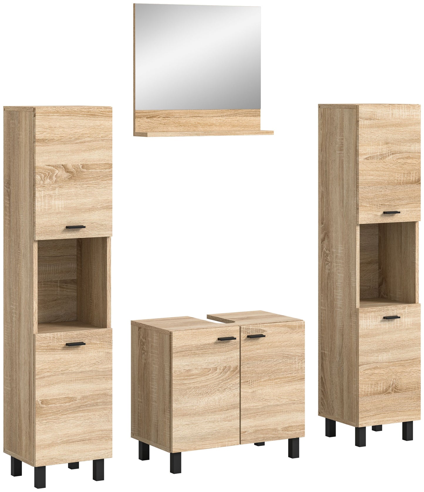 Homes & Jones Badezimmer Set 4tlg. Badmöbel hängend oder bodenstehend montierb.