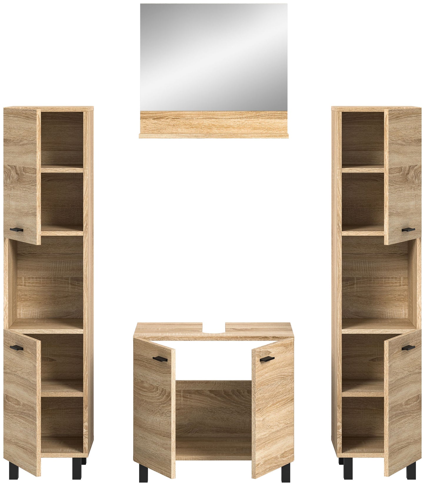 Homes & Jones Badezimmer Set 4tlg. Badmöbel hängend oder bodenstehend montierb.