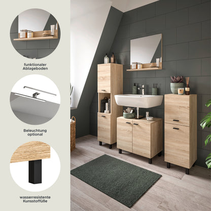 Homes & Jones Badezimmer Set 4tlg. Badmöbel hängend oder bodenstehend montierb.