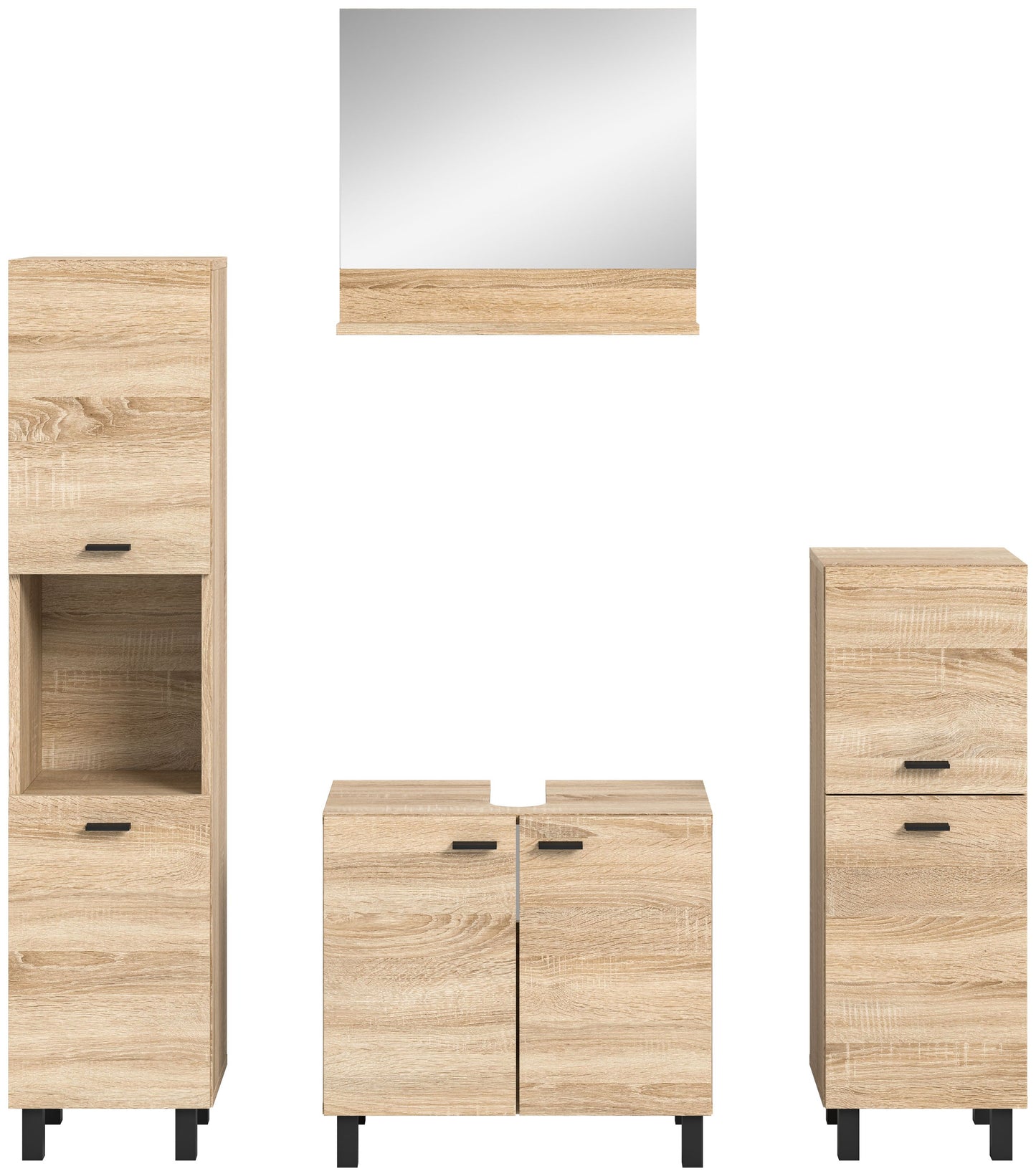 Homes & Jones Badezimmer Set 4tlg. Badmöbel hängend oder bodenstehend montierb.