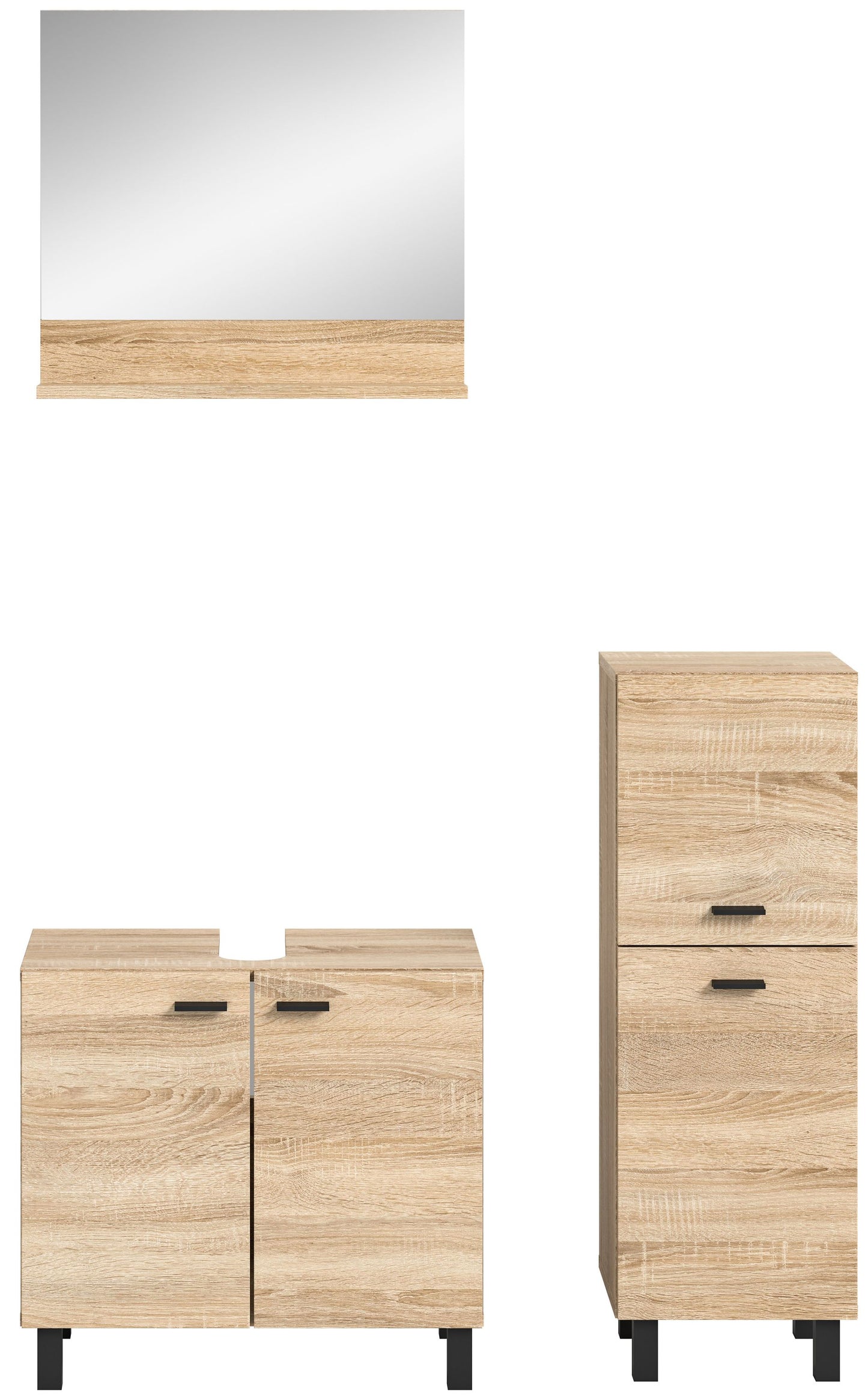 Homes & Jones Badezimmer Set 3tlg. Badmöbel hängend oder bodenstehend montierb.