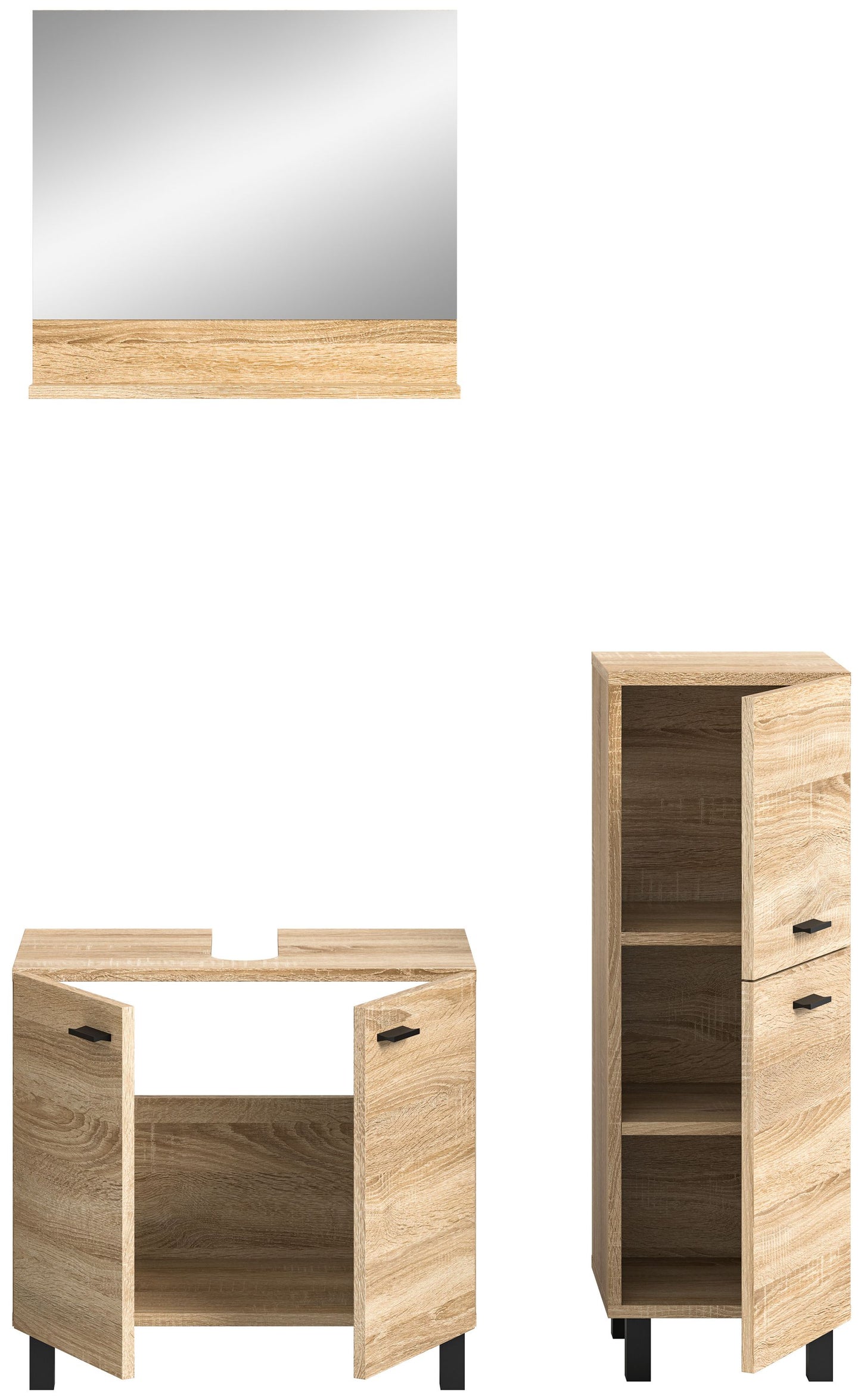 Homes & Jones Badezimmer Set 3tlg. Badmöbel hängend oder bodenstehend montierb.