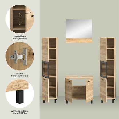 Homes & Jones Badezimmer Set 4tlg. Badmöbel hängend oder bodenstehend montierb.