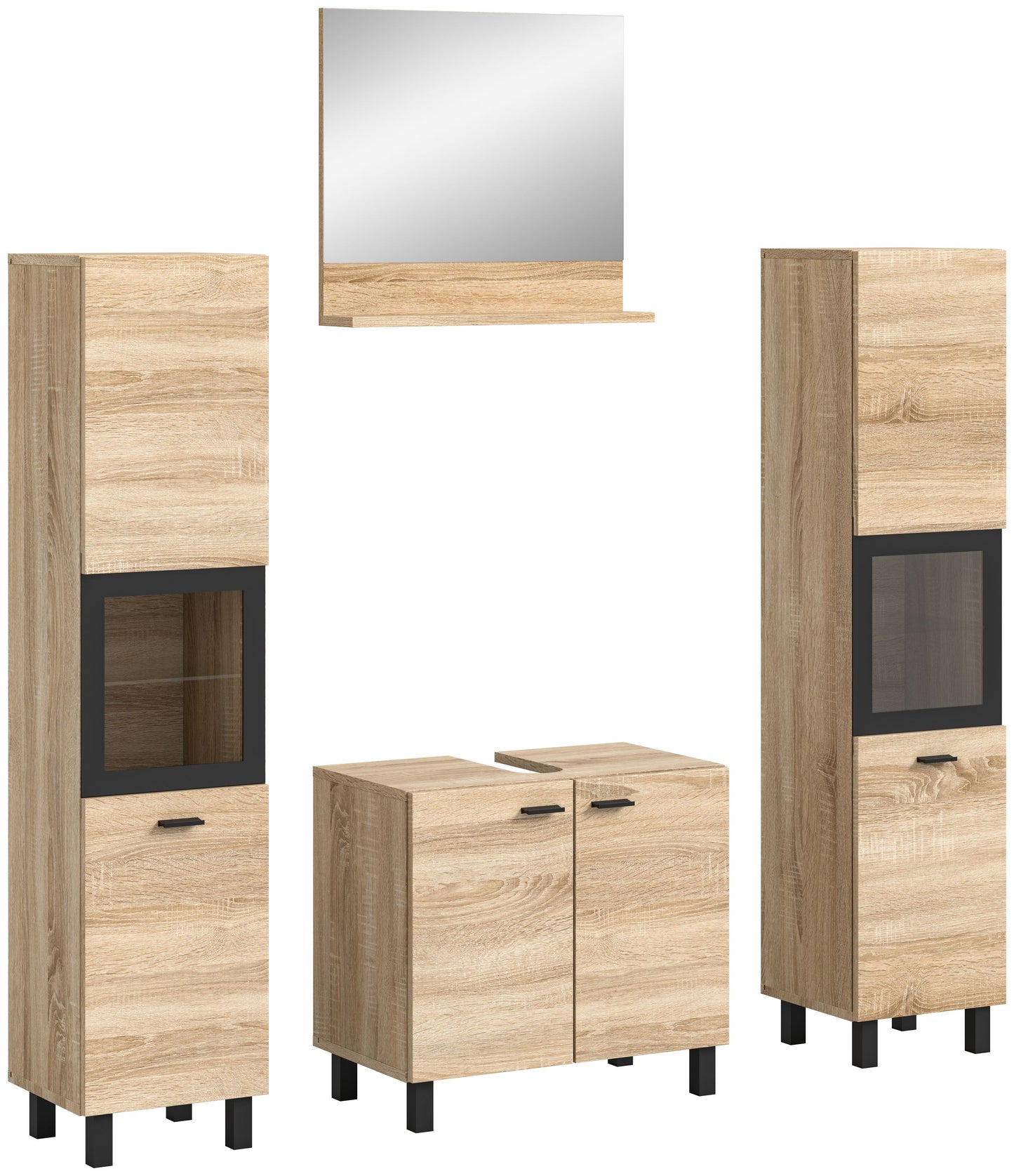 Homes & Jones Badezimmer Set 4tlg. Badmöbel hängend oder bodenstehend montierb.