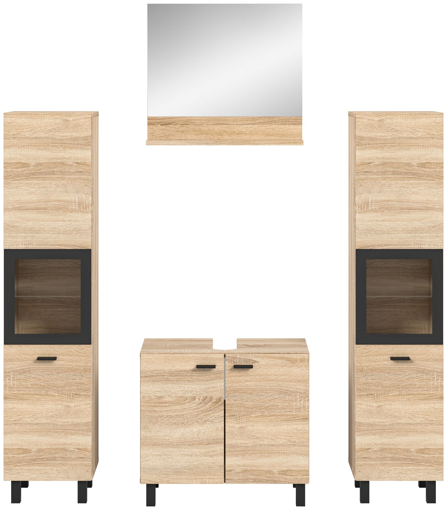 Homes & Jones Badezimmer Set 4tlg. Badmöbel hängend oder bodenstehend montierb.