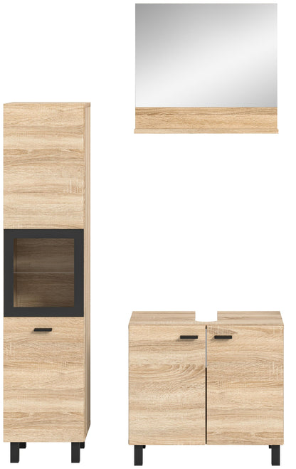 Homes & Jones Badezimmer Set 3tlg. Badmöbel hängend oder bodenstehend montierb.