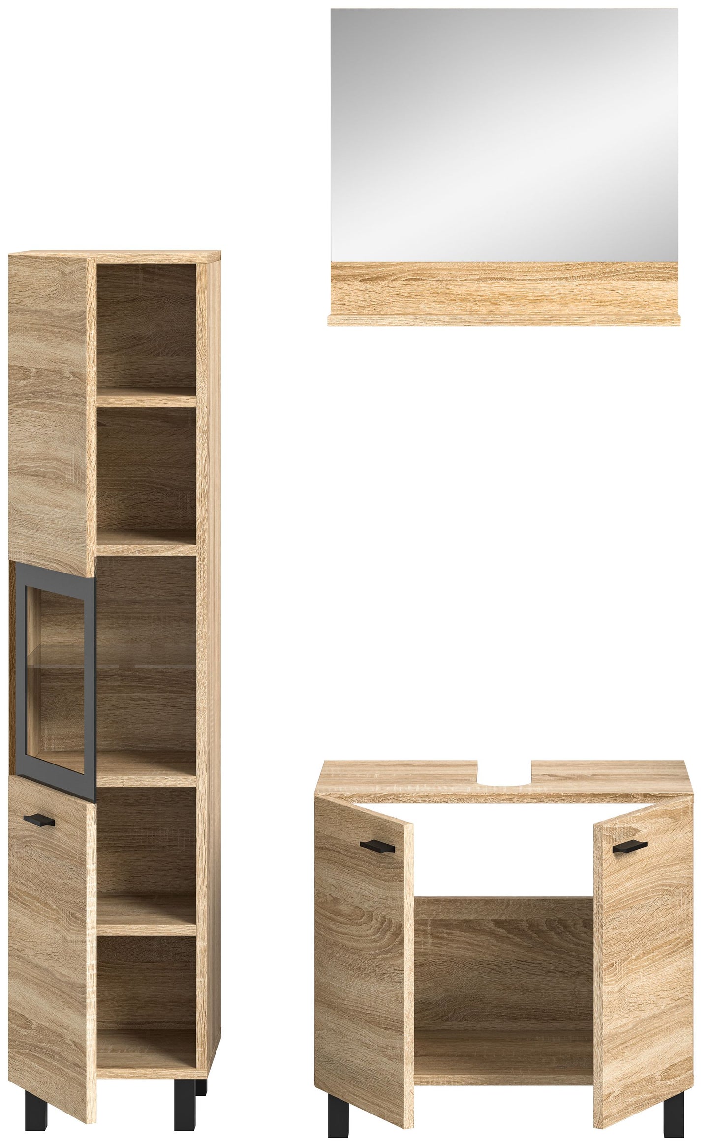Homes & Jones Badezimmer Set 3tlg. Badmöbel hängend oder bodenstehend montierb.