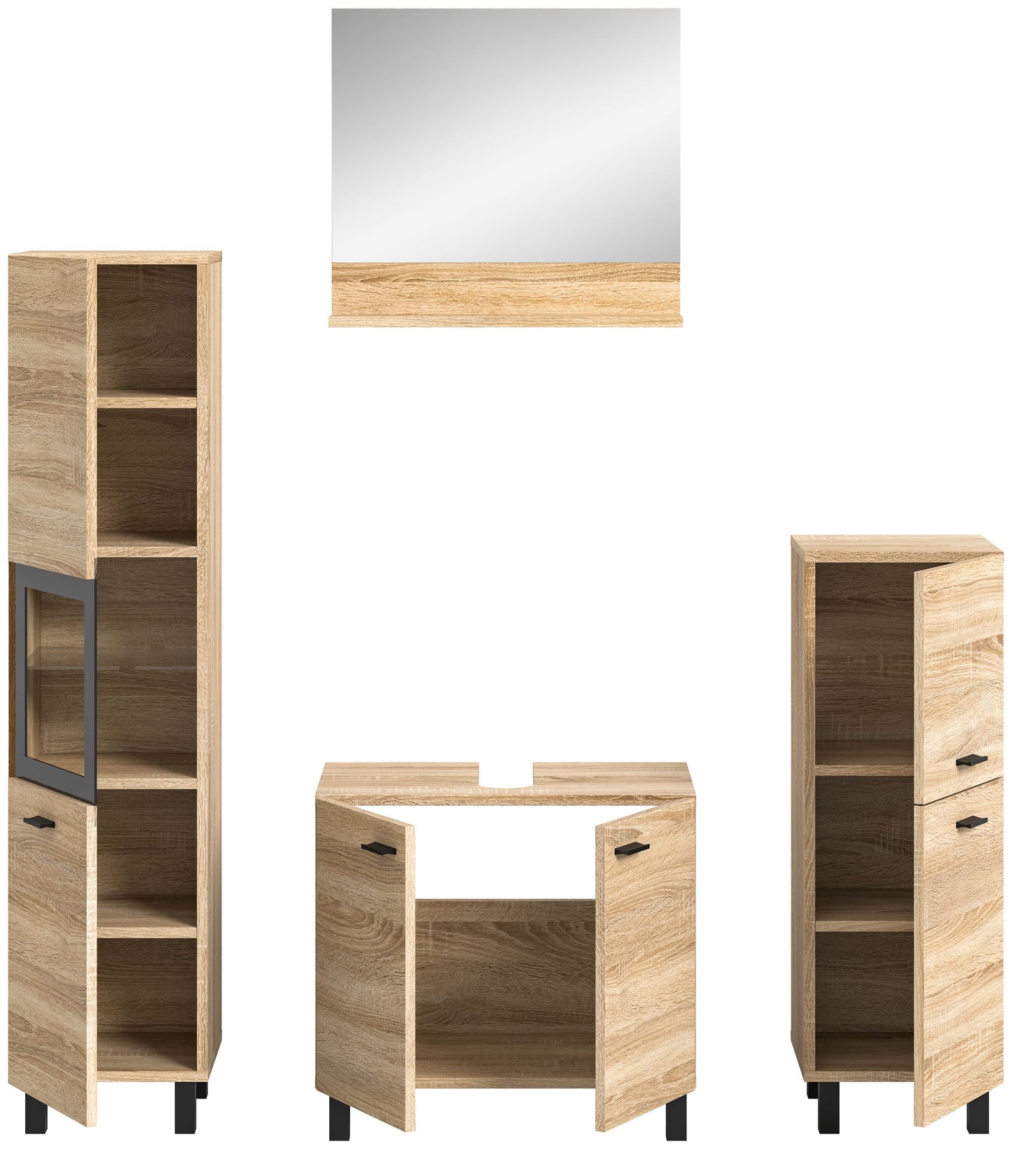 Homes & Jones Badezimmer Set 4tlg. Badmöbel hängend oder bodenstehend montierb.