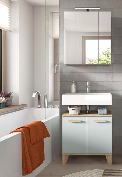Bathroom Set incl. Lighting STAR (W/H/D: approx. 60/190/34 cm) in light green/light green