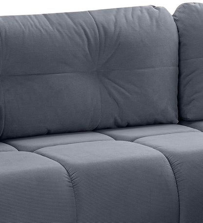 Canapé convertible d'angle Sancho Long – Canapé d'angle tendance en velours côtelé avec fonction couchage